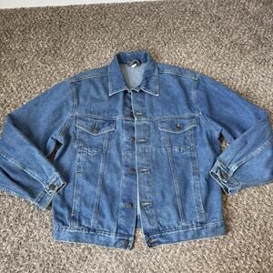 Vintage Faded Glory Denim Jacket Trucker Men’s Size XL Blue